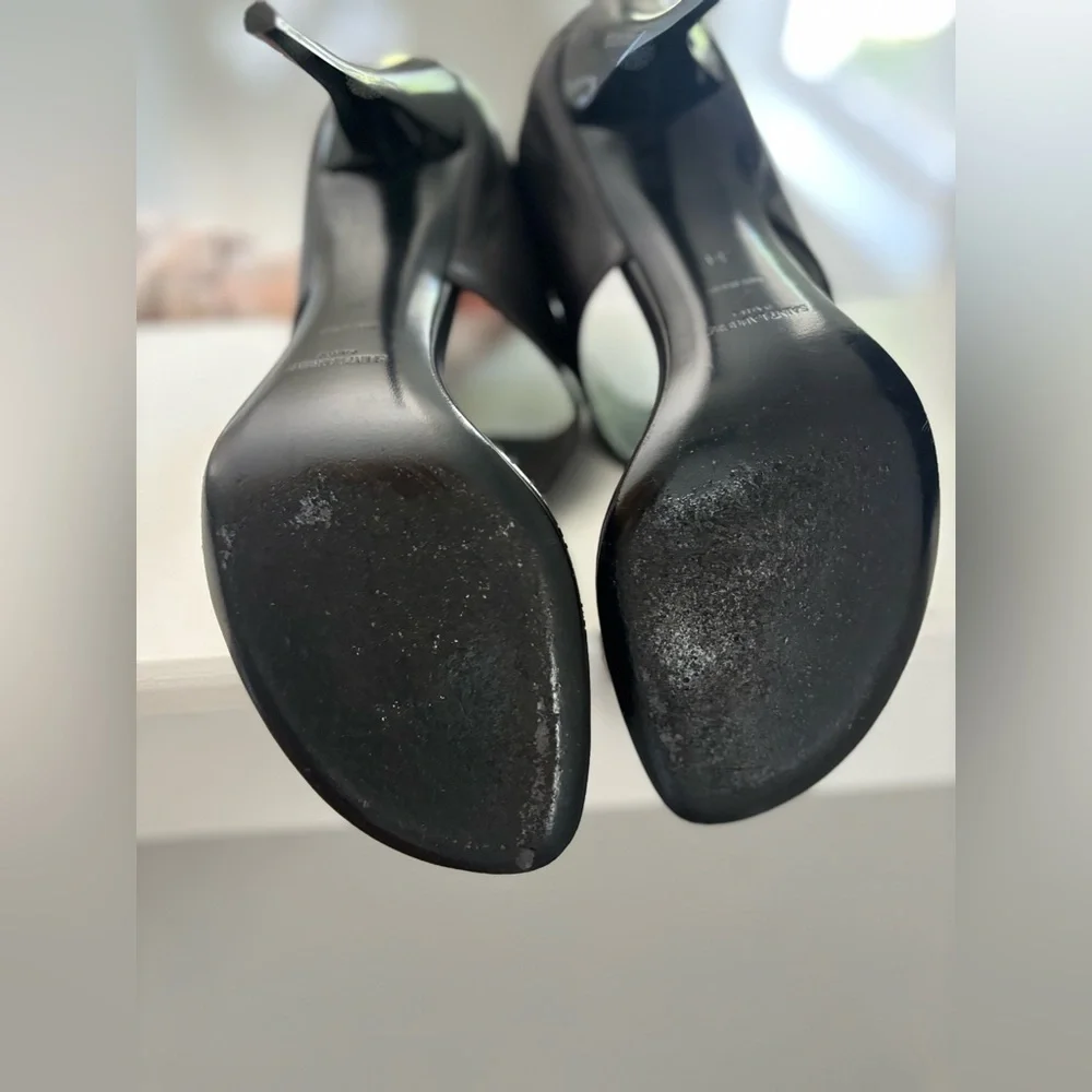 Saint Laurent Nappa Giannutri Harris eagle brown  leather heels size 39